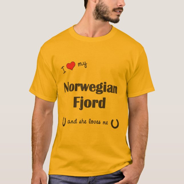 Camiseta Amo mi fiordo noruego (el caballo femenino) (Anverso)