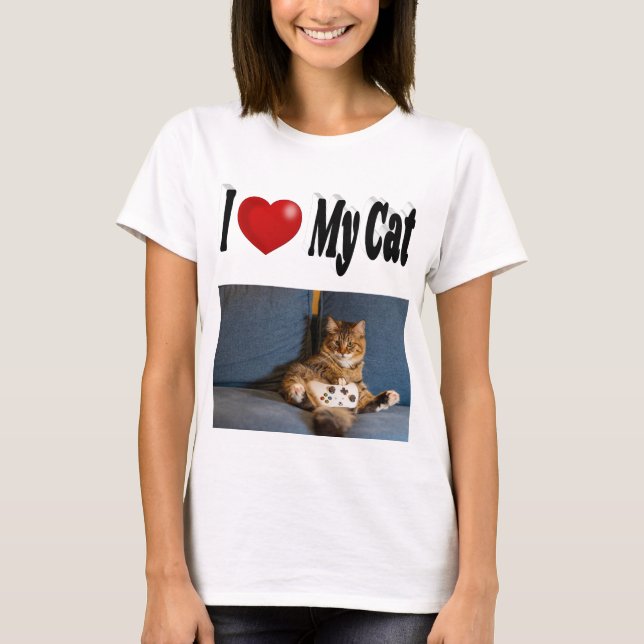 Camiseta Amo Mi Foto De Gato (Anverso)