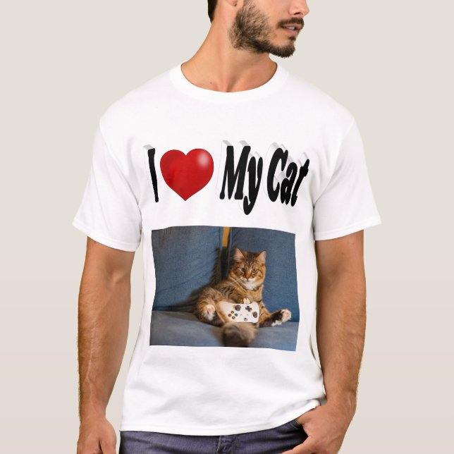 Camiseta Amo Mi Foto De Gato (Anverso)