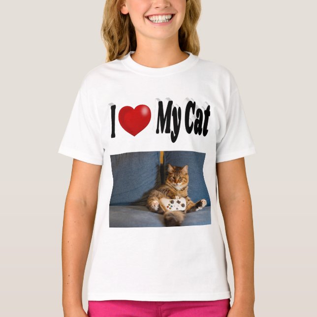 Camiseta Amo Mi Foto De Gato (Anverso)