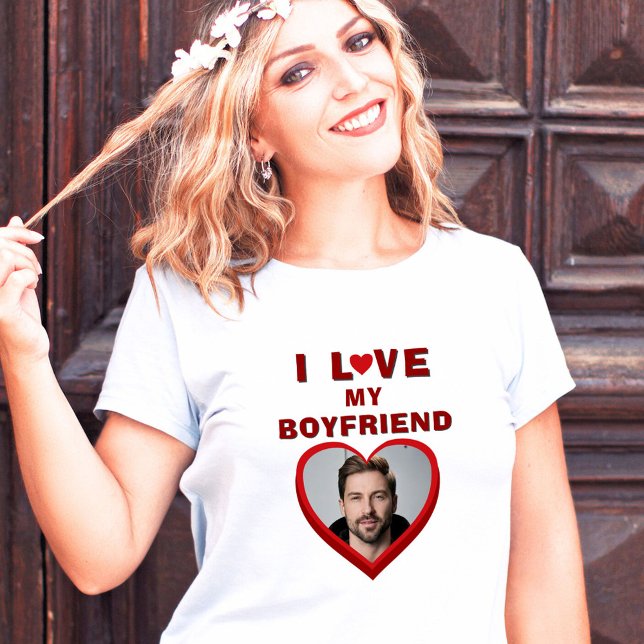 Camiseta Amo mi foto del corazón de mi novio (Subido por el creador)