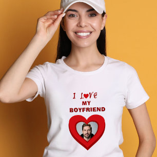 Camiseta Amo mi foto del corazón de mi novio