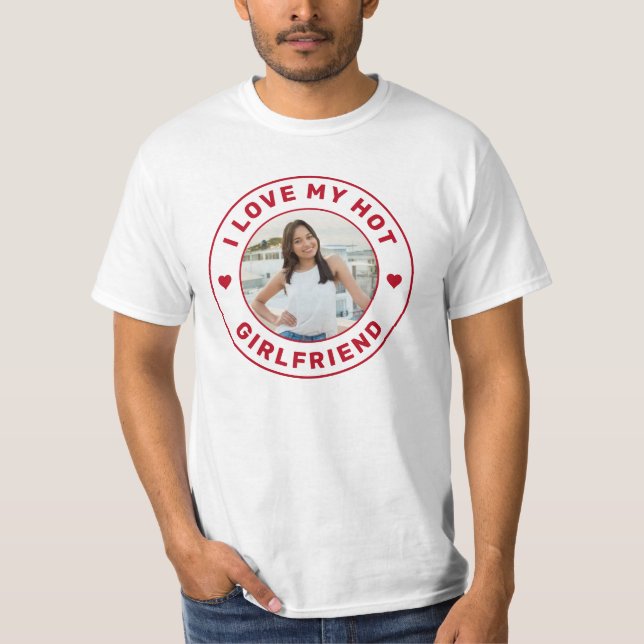 Camiseta Amo mi foto personalizada roja de novia (Anverso)
