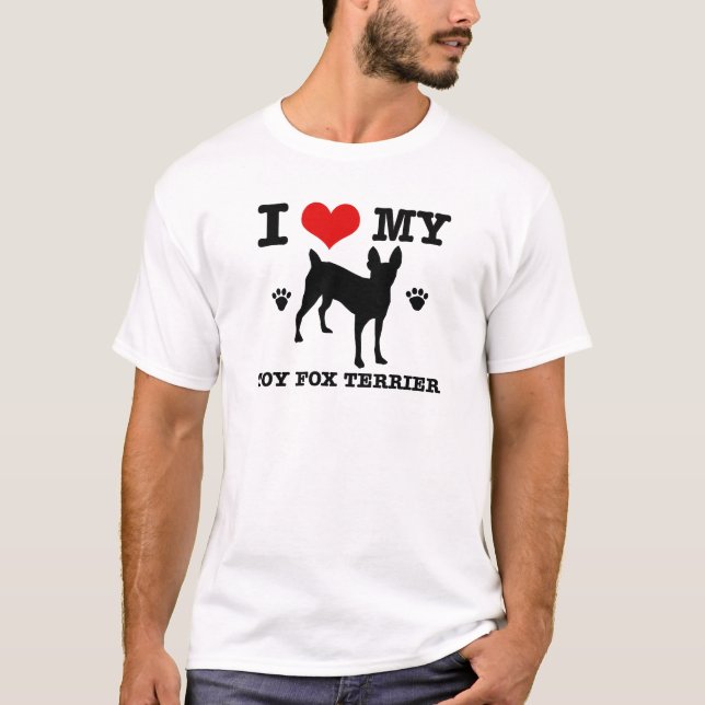 Camiseta Amo mi fox terrier del juguete (Anverso)