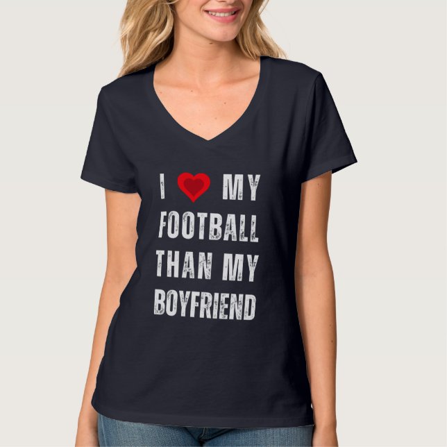 Camiseta amo mi fútbol más que mi novio (Anverso)