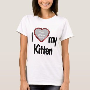 Camiseta Amo mi gatito - foto de tu Mascota en un corazón r