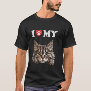 Camiseta Amo Mi Gato Bosque Siberiano Kitten Gracioso Gato