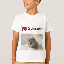 Camiseta Amo mi gato foto personalizada