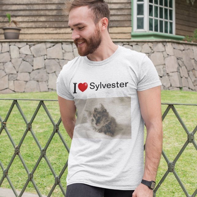 Camiseta Amo mi gato foto personalizada (Subido por el creador)
