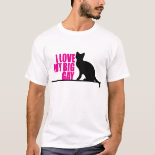 Camiseta Amo mi gato gay grande