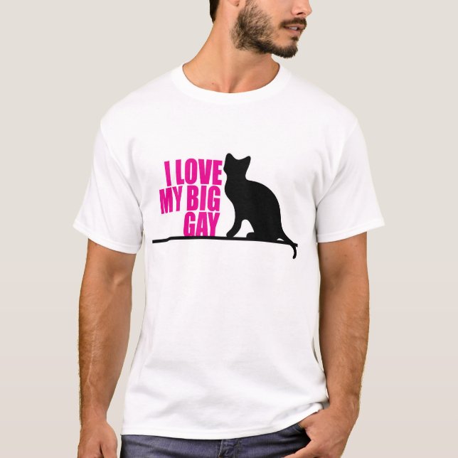 Camiseta Amo mi gato gay grande (Anverso)