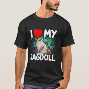 Camiseta Amo Mi Gato Ragdoll Cat Lover Heart Ragdoll Mom Gr