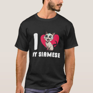 Camiseta Amo Mi Gato Siamesa Gato Gatito Gatito Amante Siam