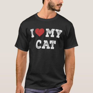 Camiseta Amo Mi Gato Yo Corazón Mi Gato