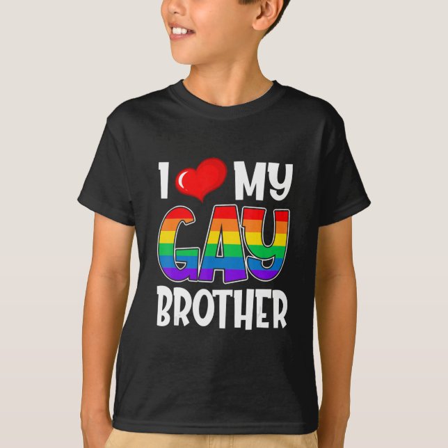 Camiseta Amo Mi Gay Bror Lgbt Orgullo Mes Apoyo Familiar (Anverso)