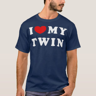 Camiseta Amo Mi Gemelo, Corazón Mi Gemela 