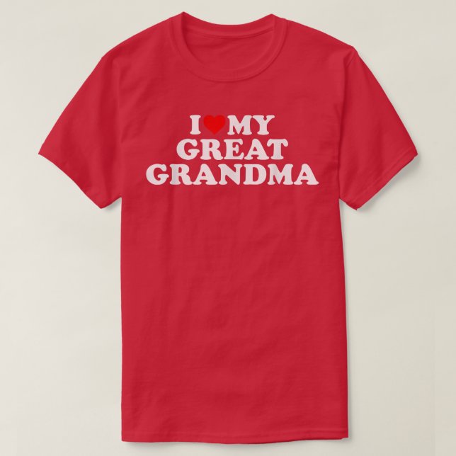 Camiseta Amo Mi Gran Abuela Corazón Rojo  (Diseño del anverso)