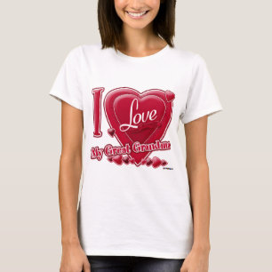 Camiseta Amo mi gran abuela roja - corazón