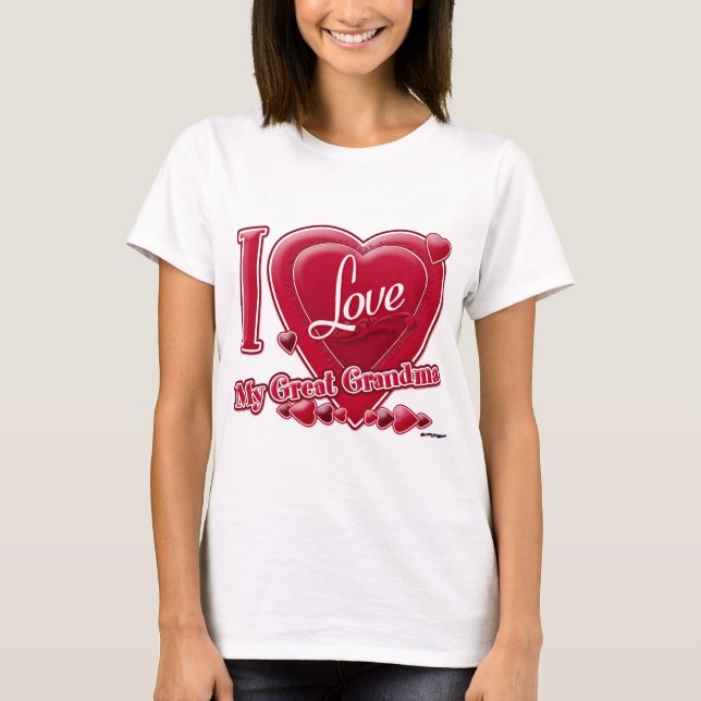 Camiseta Amo mi gran abuela roja - corazón (Anverso)