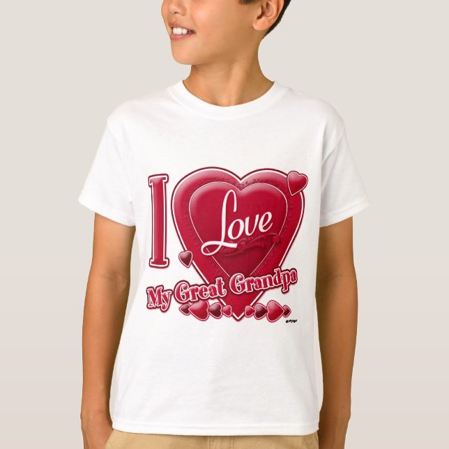 Camiseta Amo mi Gran Abuelo rojo - corazón (Anverso)