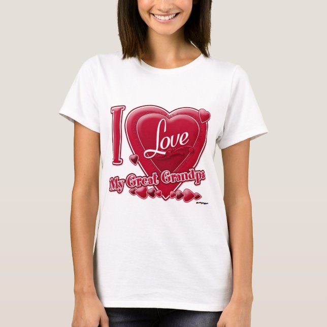 Camiseta Amo mi Gran Abuelo rojo - corazón (Anverso)