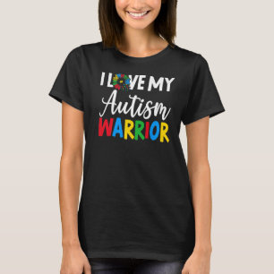 Camiseta Amo Mi Guerrero Del Autismo Consciente Del Autismo