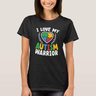 Camiseta Amo Mi Guerrero Del Autismo Consciente Del Autismo