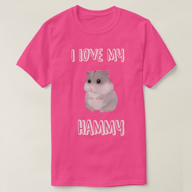 Camiseta Amo Mi Hammy Funny Hamster (Diseño del anverso)