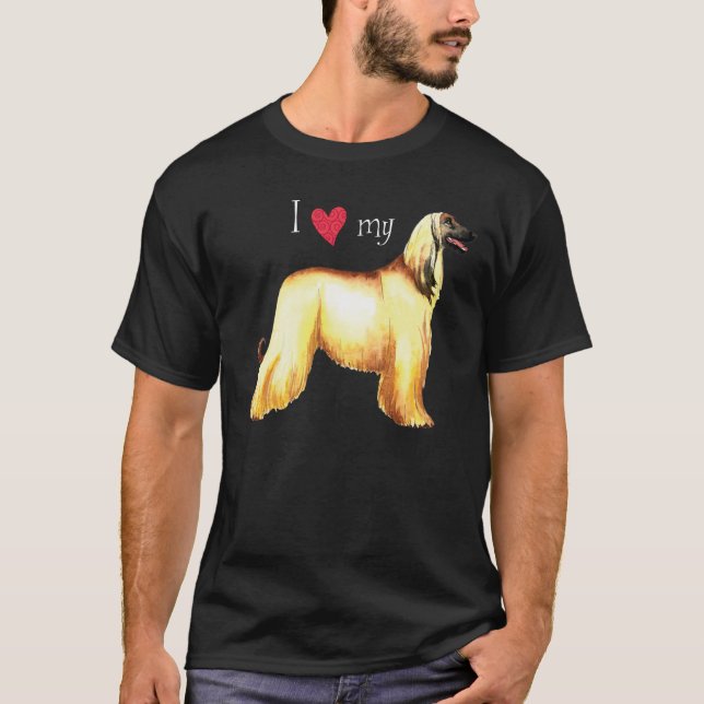 Camiseta Amo mi Hound Afgano (Anverso)