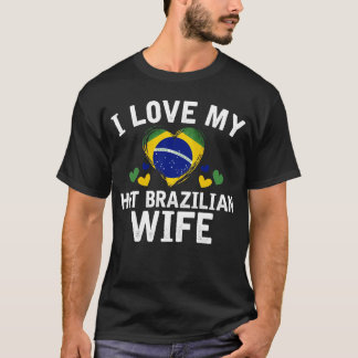 Camiseta Amo mi idea brasileña caliente del regalo de la