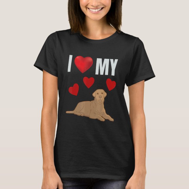Camiseta Amo Mi Labrador Cute Adorable Tan Negro Lab Do (Anverso)