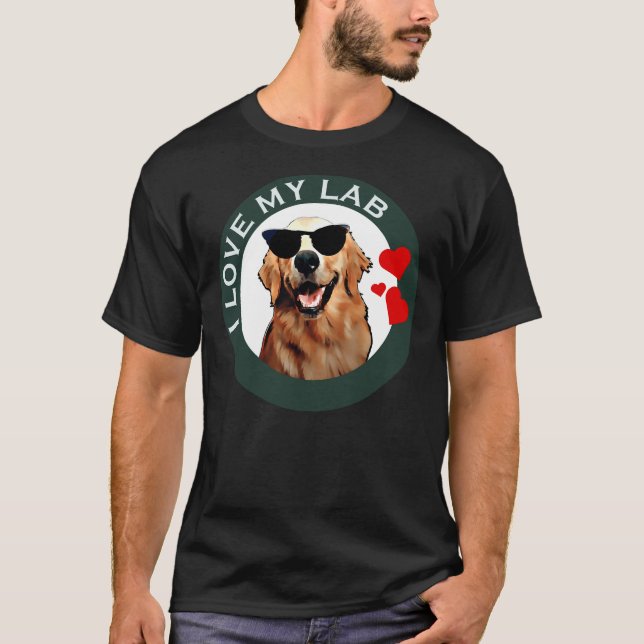 Camiseta Amo Mi Labrador Recuperador Verde Activo (Anverso)