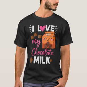 Camiseta Amo Mi Leche De Chocolate Comida  Comedor De Choco