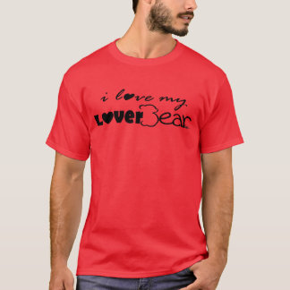 Camiseta amo mi LoverBear--negro en rojo