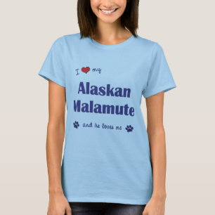 Camiseta Amo mi Malamute de Alaska (el perro masculino)