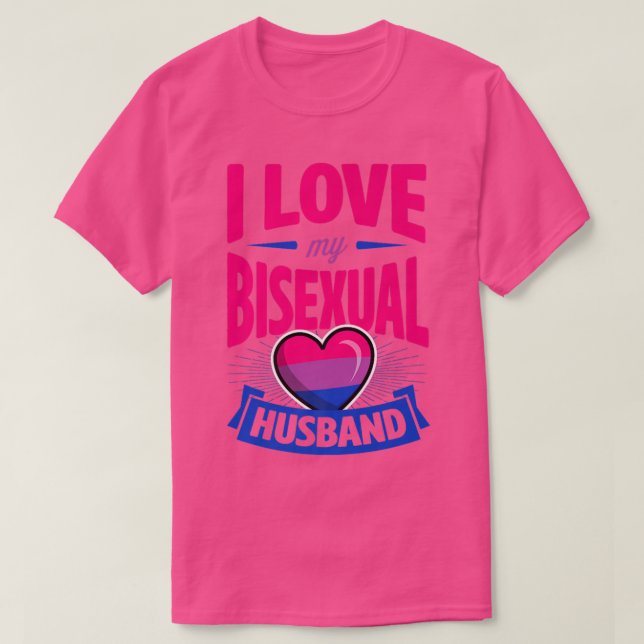 Camiseta Amo mi marido bisexual Aniversario del Orgullo Bi (Diseño del anverso)