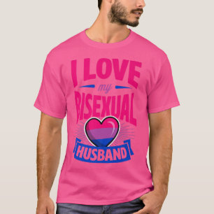 Camiseta Amo mi marido bisexual Aniversario del Orgullo Bi