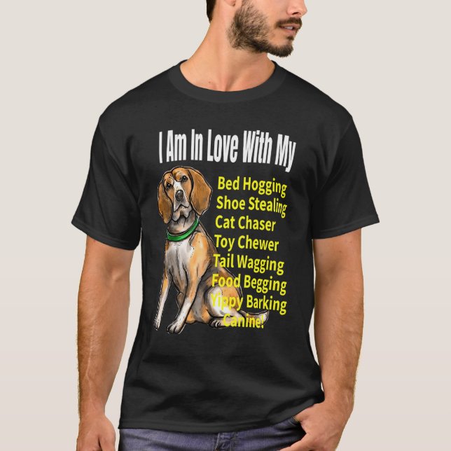 Camiseta Amo Mi Meme De Perro Beagle (Anverso)