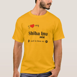 Camiseta Amo mi mezcla de Shiba Inu (el perro masculino)