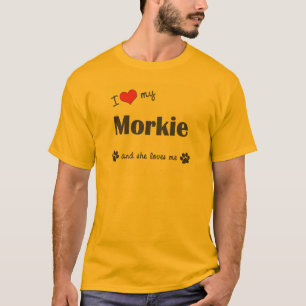 Camiseta Amo mi Morkie (el perro femenino)