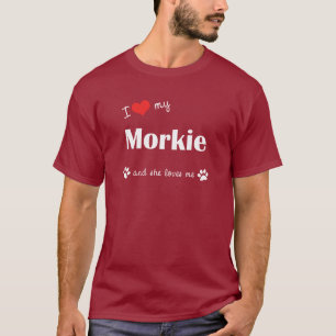 Camiseta Amo mi Morkie (el perro femenino)