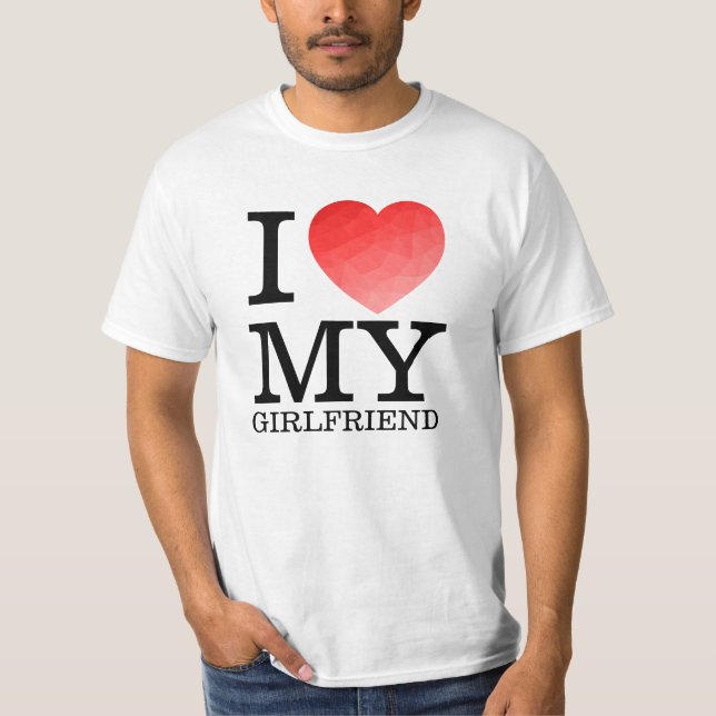 Camiseta Amo mi novia el corazón geométrico San Valentín (Anverso)