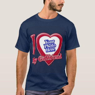 Camiseta Amo Mi Novia Foto De La Marina Del Corazón Rojo Az
