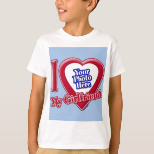 Camiseta Amo Mi Novia Foto Red Heart Baby Blue