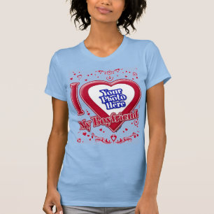 Camiseta Amo Mi Novio Foto Corazón Rojo Bebé Azul