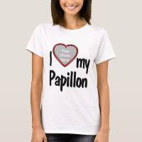 Amo mi Papillón - Foto de Perro del Corazón Rojo