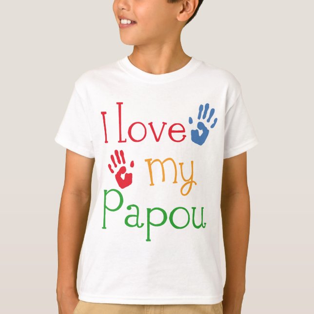 Camiseta Amo mi Papou (Handprints) (Anverso)