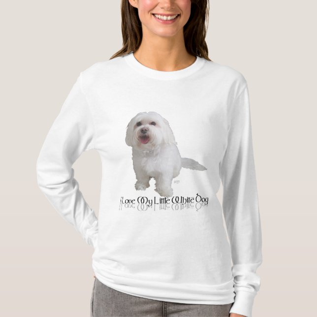 Camiseta Amo Mi Perro Blanco Pequeño - Habanés (Anverso)