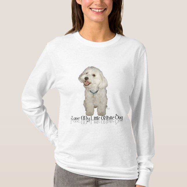 Camiseta Amo Mi Perro Blanco Pequeño - Habanés (Anverso)