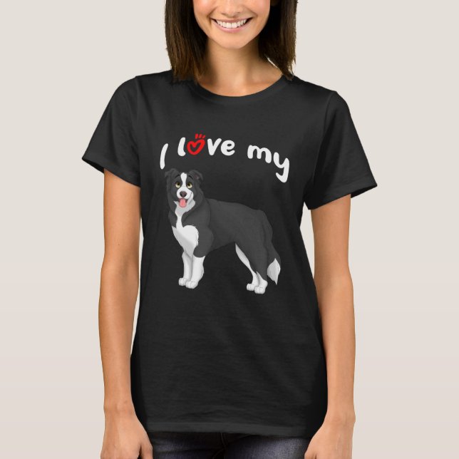 Camiseta Amo Mi Perro Collie Fronterizo (Anverso)